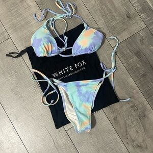 White Fox Boutique Aqua‎ Tie Dye Bikini Set